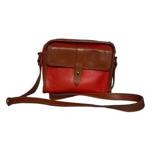 Madewell Small Crossbody Red Leather Purse Rectangle Minimalist Simple